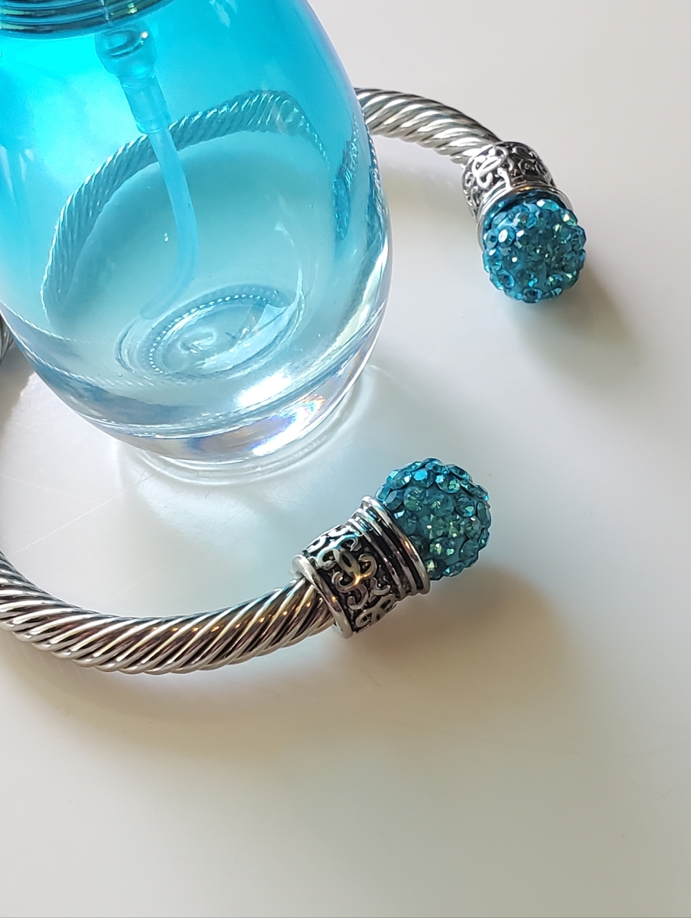 Cable Bracelet with Blue Accents - Picture 2 of 4